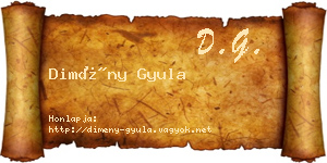 Dimény Gyula névjegykártya