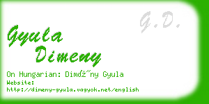 gyula dimeny business card